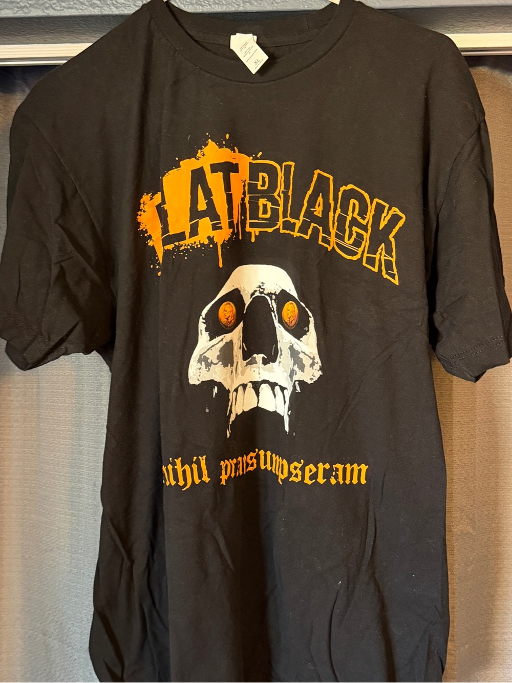 Flat Black Graphic Skull Tee